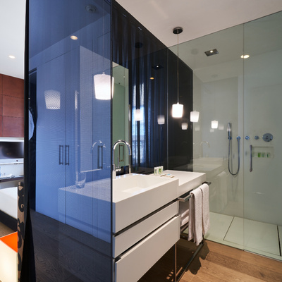 Bathroom of the Superior room of the Mercer Hotel Casa Torner i Güell